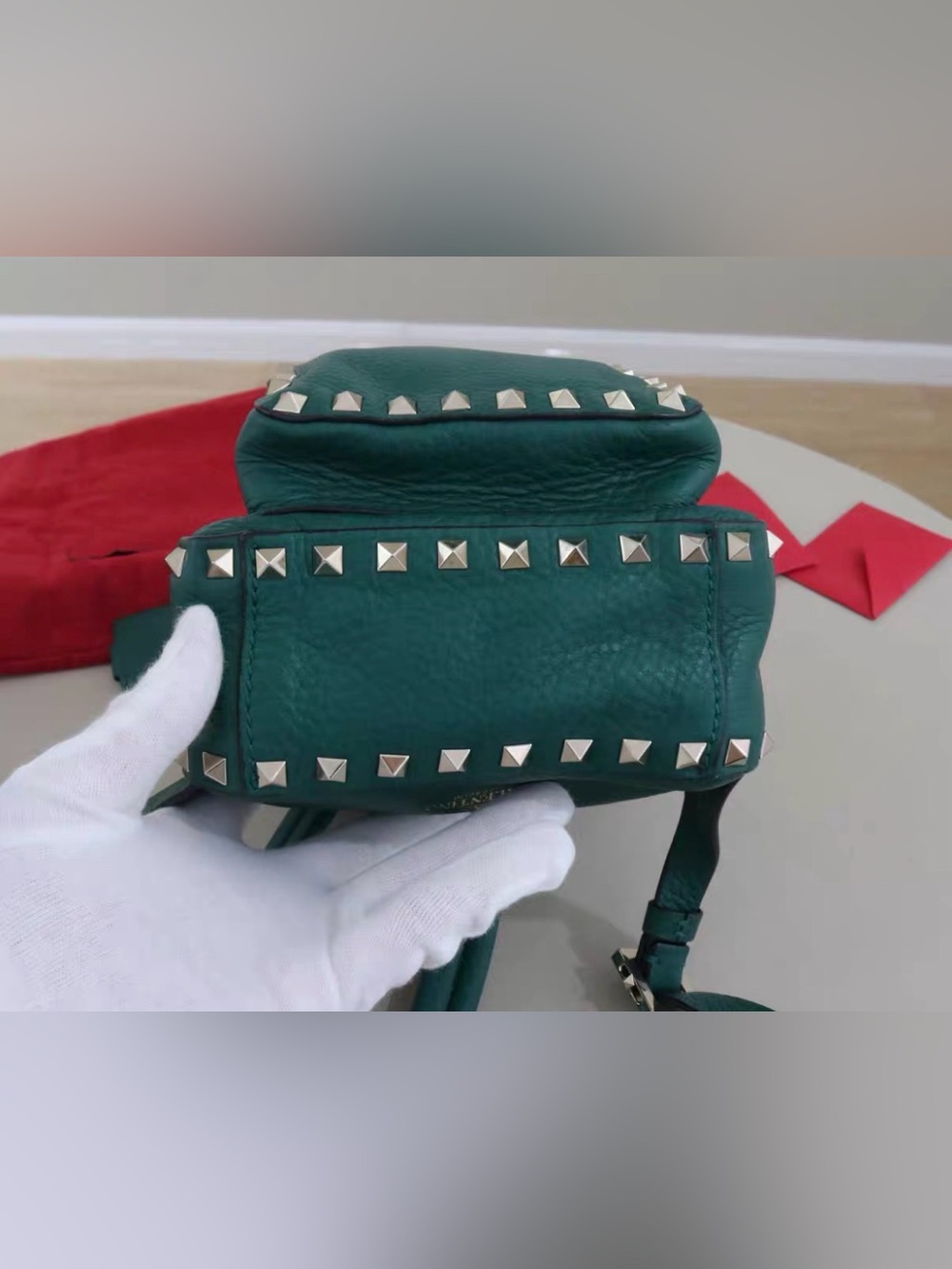 🚩steal Valentino Teal Green Rockstud Mini Backpack - Picture 4 of 9